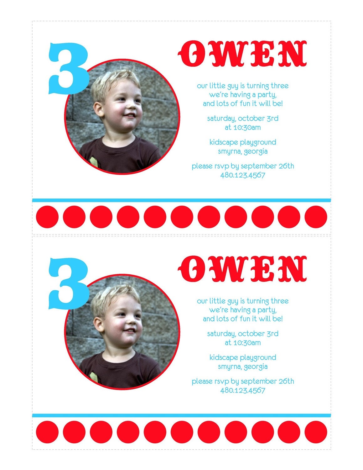 Circus Party for Boys Printable Invitation Design by The TomKat Studio