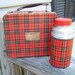 Vintage Mid Century Plaid Lunchbox and Aladdin Thermos