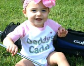 Funny Girl Onesie Golf Onesie Daddys Caddy Pink Raglan sleeve Newborn Rompers to Kids Tees