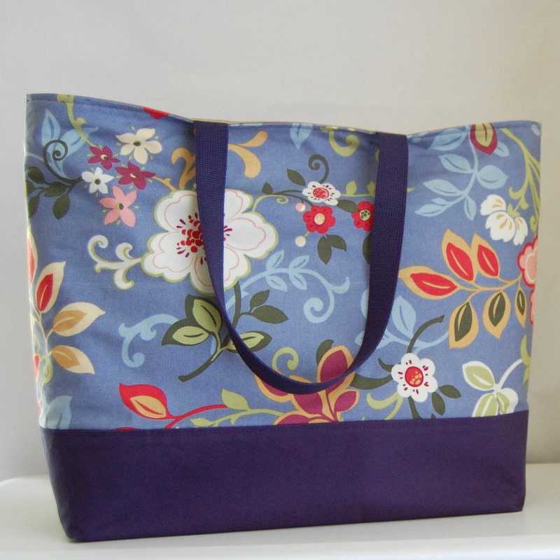 Padma Blue XL Extra Large BIG Tote Bag / Beach Bag - Ready to Ship