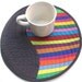 Modern Patchwork Mug Rug or Quilted Wall Hanging - Bright Stripes