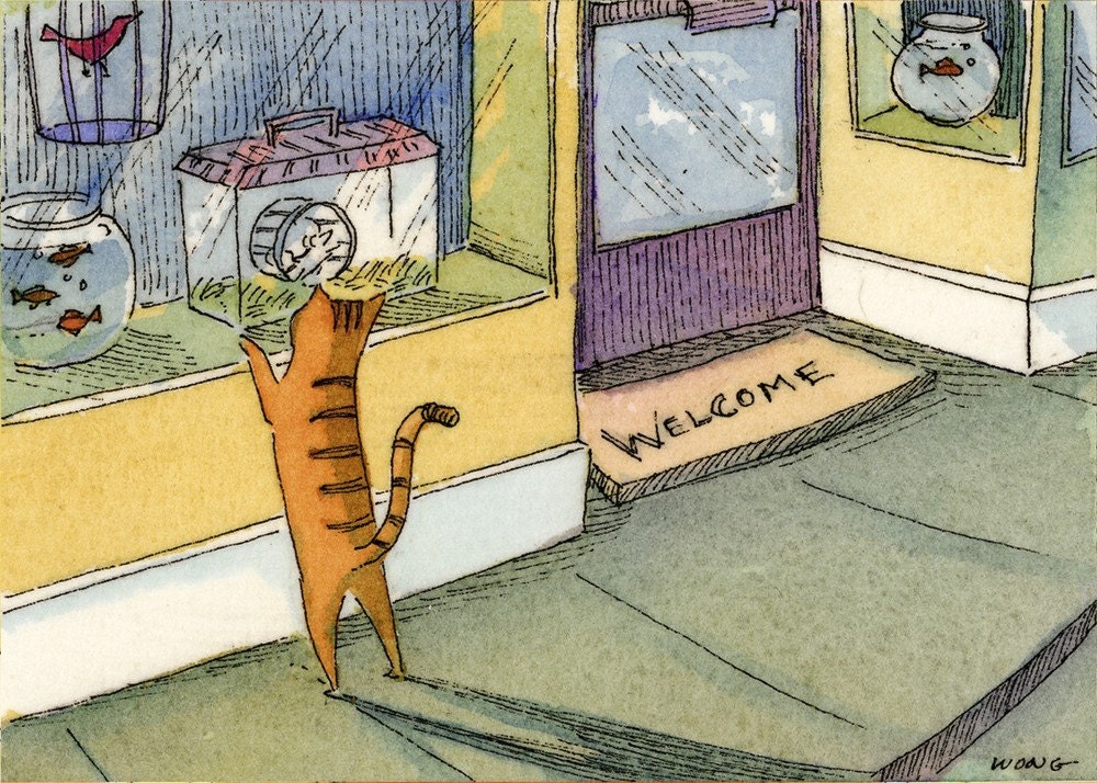 ACEO Print -- Window Shopping