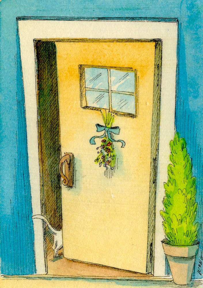 Original ACEO Painting -- Walking in