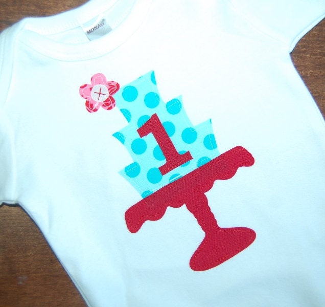 Birthday Shirt for girls ... The Laura Sue Flower Vintage Cake Stand Tee