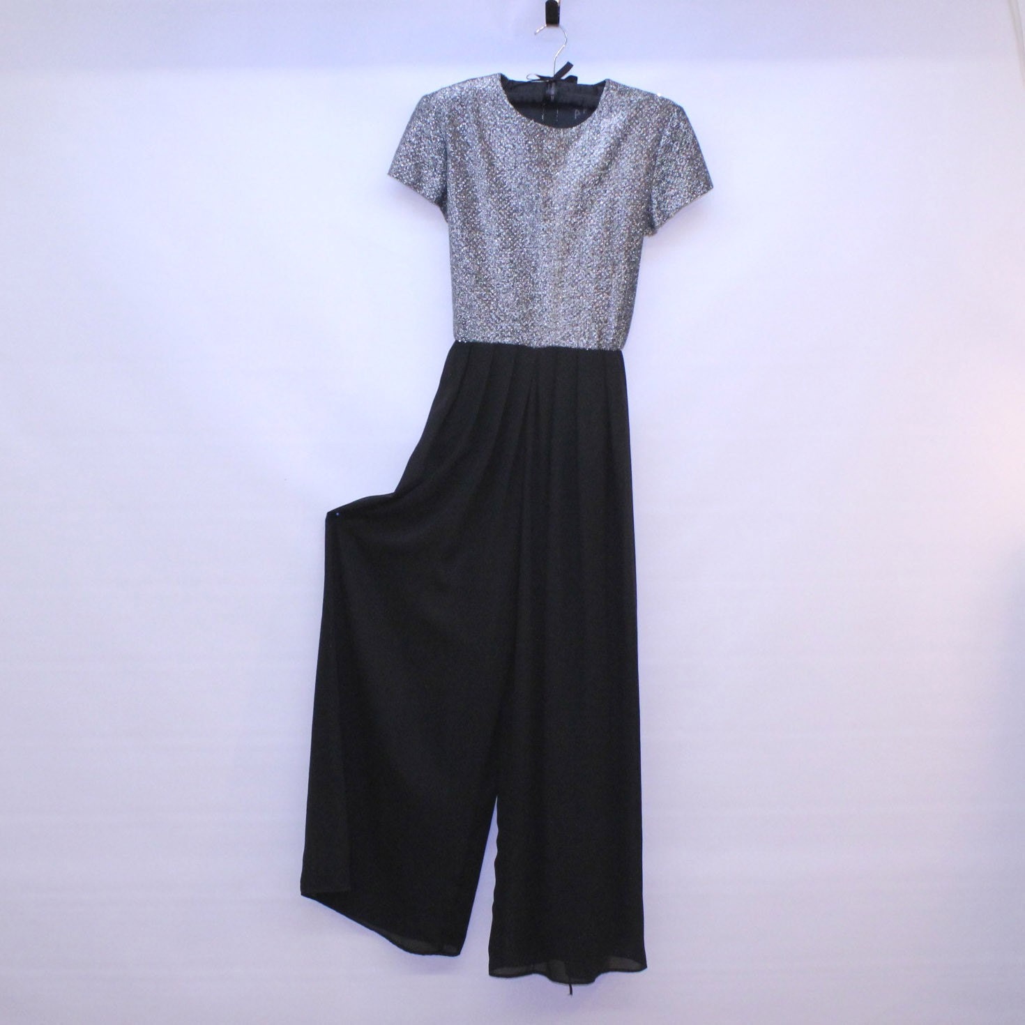 Vintage Evening Jumpsuit - Sparkles and Chiffon - XSmall to Small