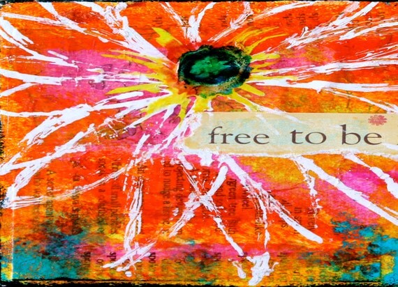 Inspirational Blank Greeting Card 5"x7"  with Envelope - Free to BE - Invitation, Stationary, Inspire