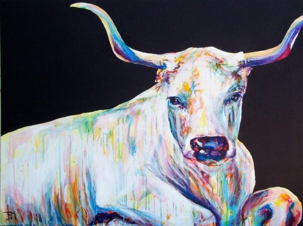 Original Longhorn Painting Commission 36x48