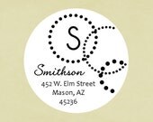 Return address labels, stickers, tags, envelope seals, round--dot circles