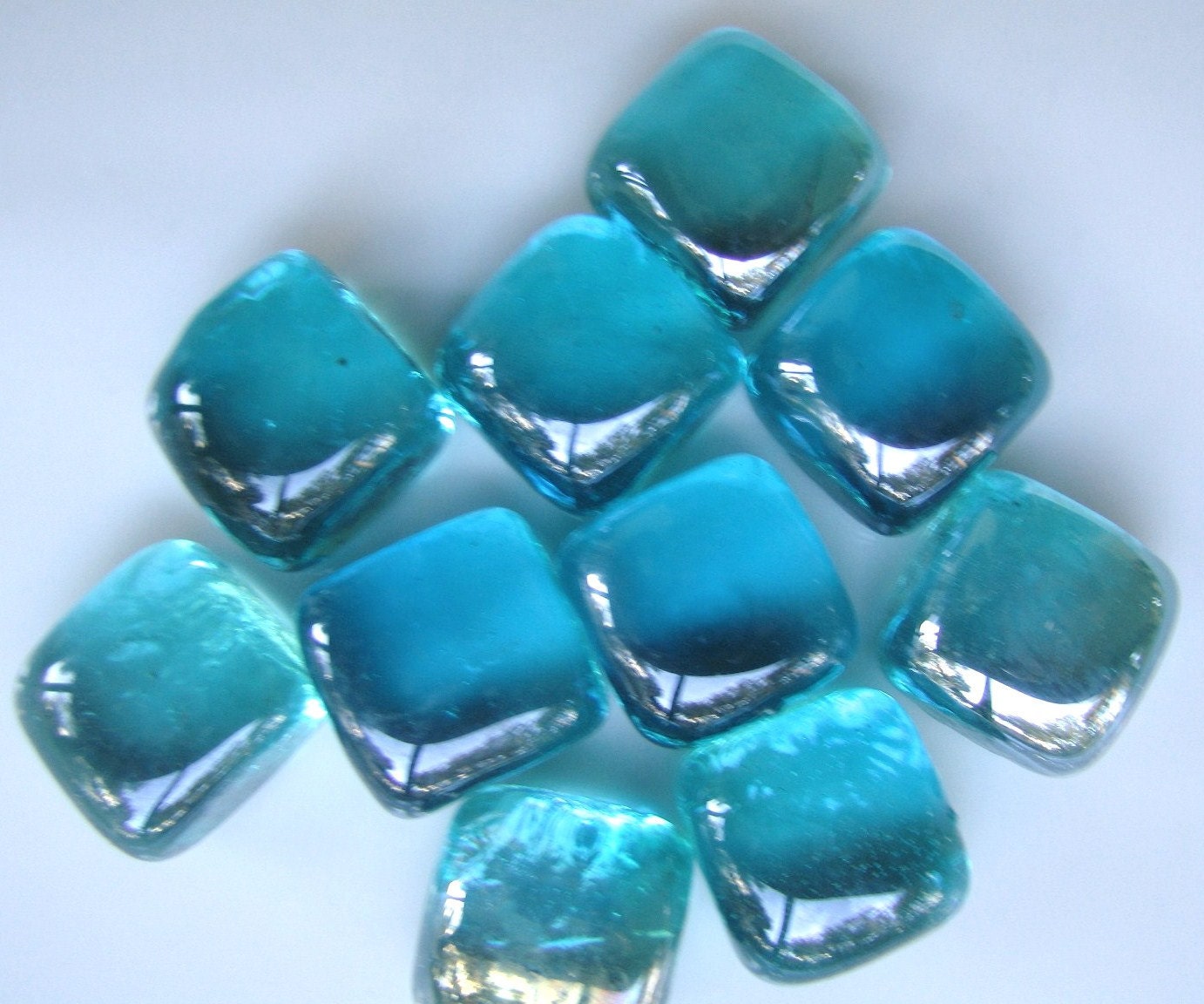 Turquoise Glass Cubes -- G56