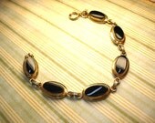 Vintage Victorian bracelet Black onyx stones 12kt gf
