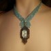 Reserved for Gam ANtique AustroHungarian sterling aquamarine glass pendant necklace