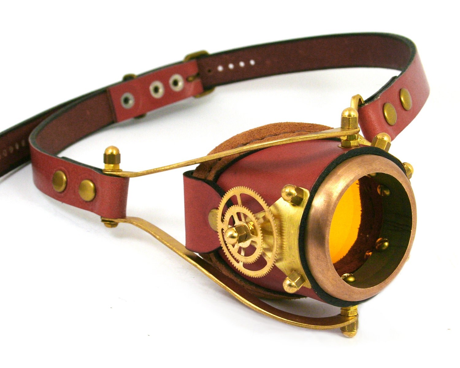 STEAMPUNK MONO GOGGLE Made Of Solid Brass Rusty By MannAndCo