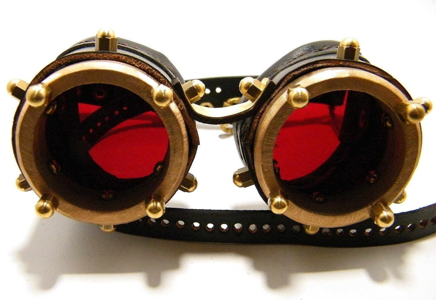 Steampunk solid brass goggles (Anatoray Volunteer's widespread design no.1) BLACK