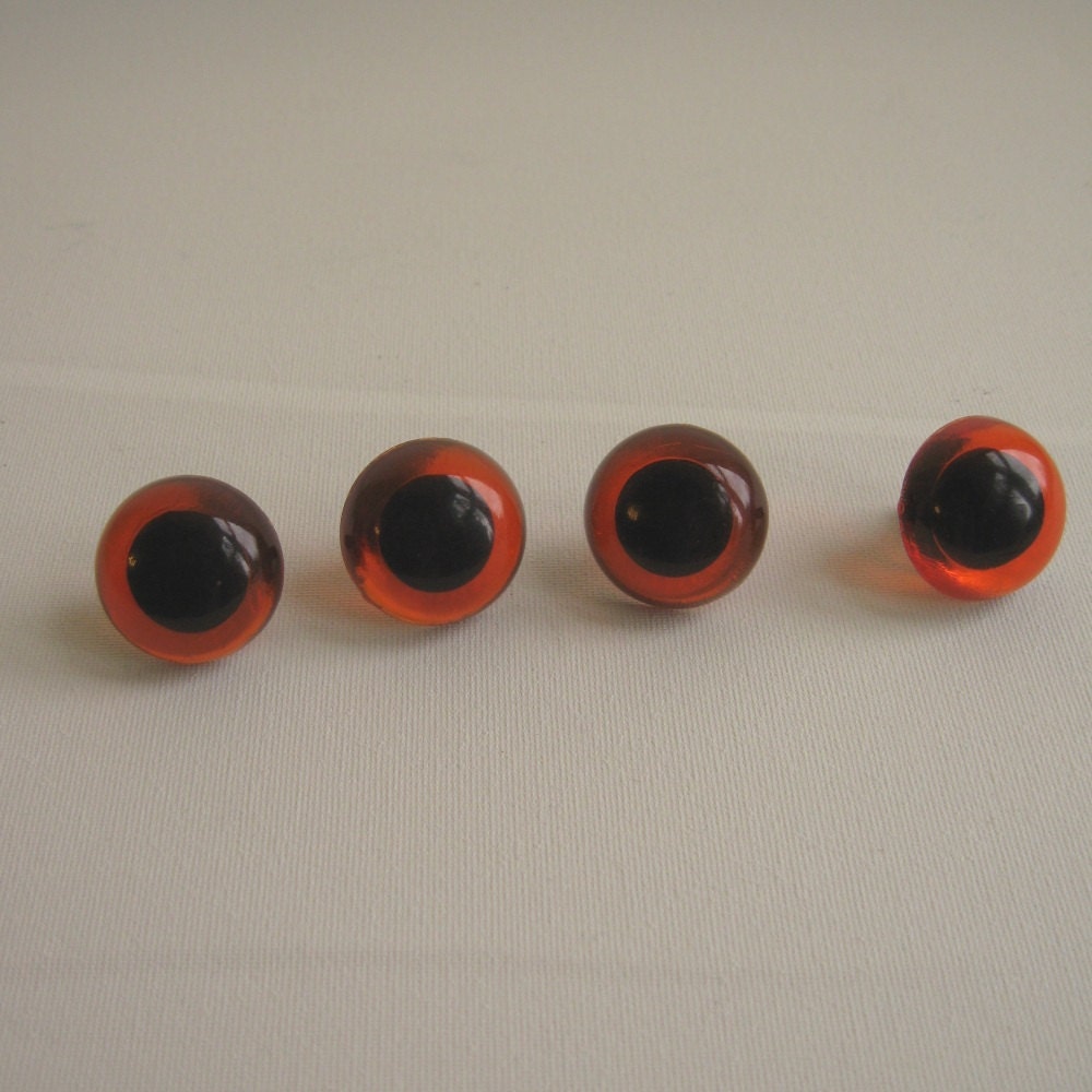 Orange safety eyes for toy making