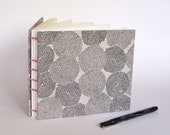 Medium Wedding Guest Book, Black Mums on Natural, Made To Order