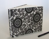 Wedding Guest Book, Large, Wedding Photo Book, Black and White Chiyogami Chrysanthmums, Made To Order