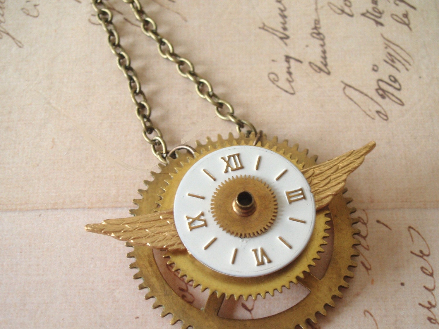The Captain's Airship - Unisex Necklace, Steampunk Necklace, Gear Necklace, Brass Necklace