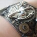 RESERVED for Eleanor24 - The Steampunk Wolf - Cuff Bracelet, Wolf Bracelet, Wolf Cuff, Gunmetal Cuff, Unisex Bracelet, Unisex Cuff