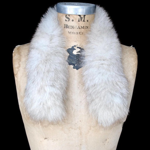 White Fox Fur Collar / genuine fur / scarf / add on