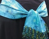 Carribean Blue Sun - Silk Scarf or Sash