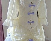 FOR ORDERS ONLY - Custom Made - 1800s Victorian Dress 1883 Summer Bustle Gown - 1880s Skirt Bodice - Lawn Picnic Tea