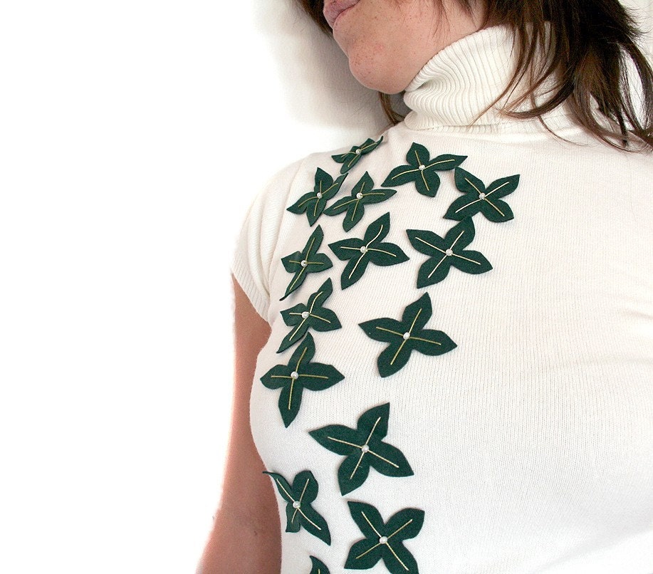 Short sleeve White Cashmere Sweater