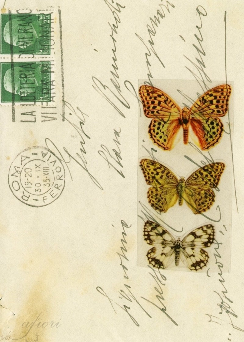 Sending Butterflies and Love, 8x10 collage print