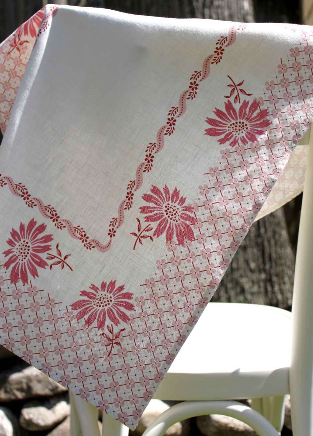 Pink Floral Tea Towel