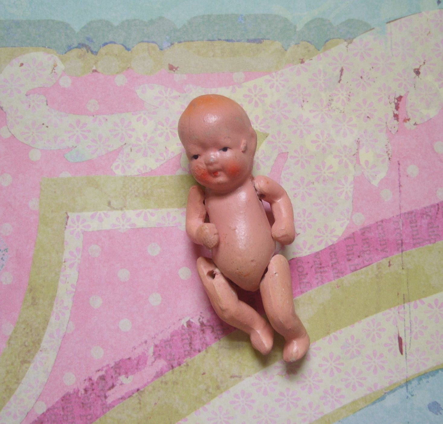 Vintage Posable Bisque Baby Doll Japan by TinselandTrinkets
