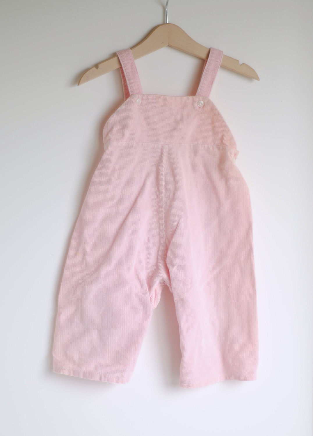 Vintage Baby Girl Overalls - Pink Corduroy (12m)