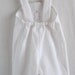 Vintage Baby White Overalls with Puppy Dog (0-3 m)