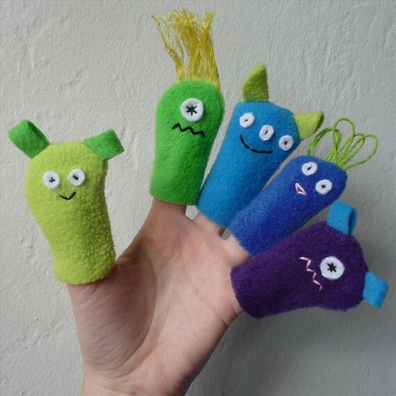 jelly monster finger puppets