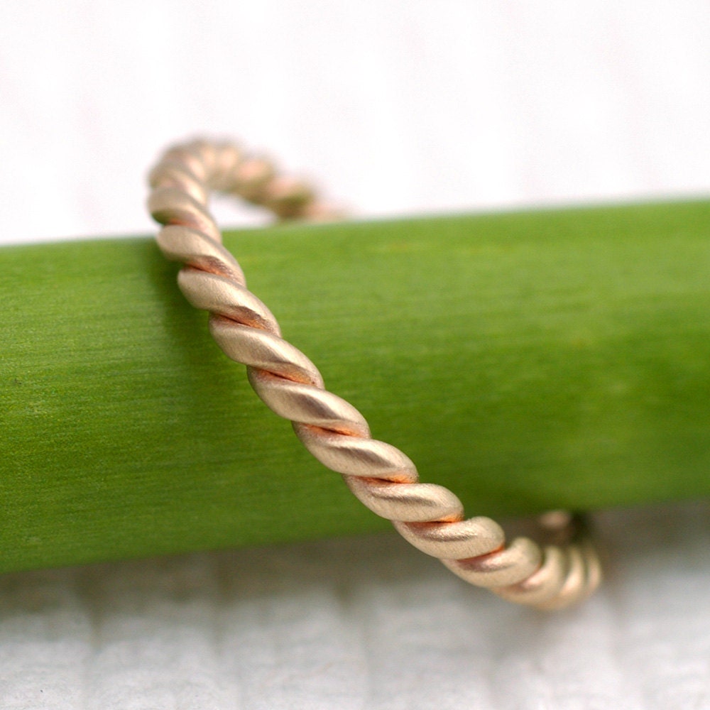 ON SALE 2mm Yellow Gold Twist- 14k band