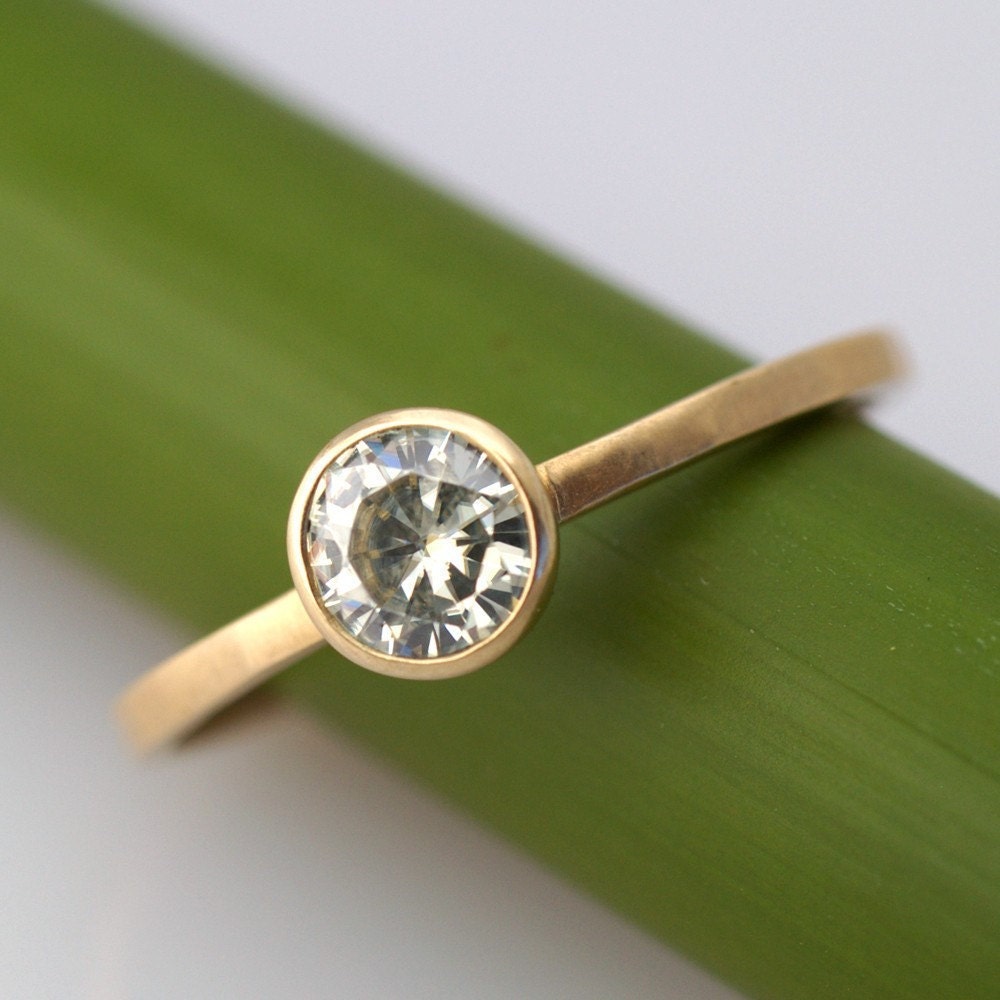 ON SALE Moissanite Facets - Modern Engagement Ring