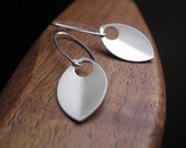 silver earrings, modern earrings, sterling silver earrings, leaf earrings, splurge.