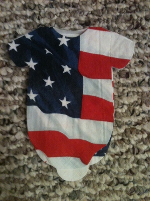 Pack of 30 baby shower onesie napkins USA flag Il_170x135