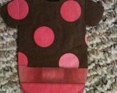 Pink and chocolate brown polka dot baby shower onesie napkins or banner decoration. Pack of 30. Il_170x135