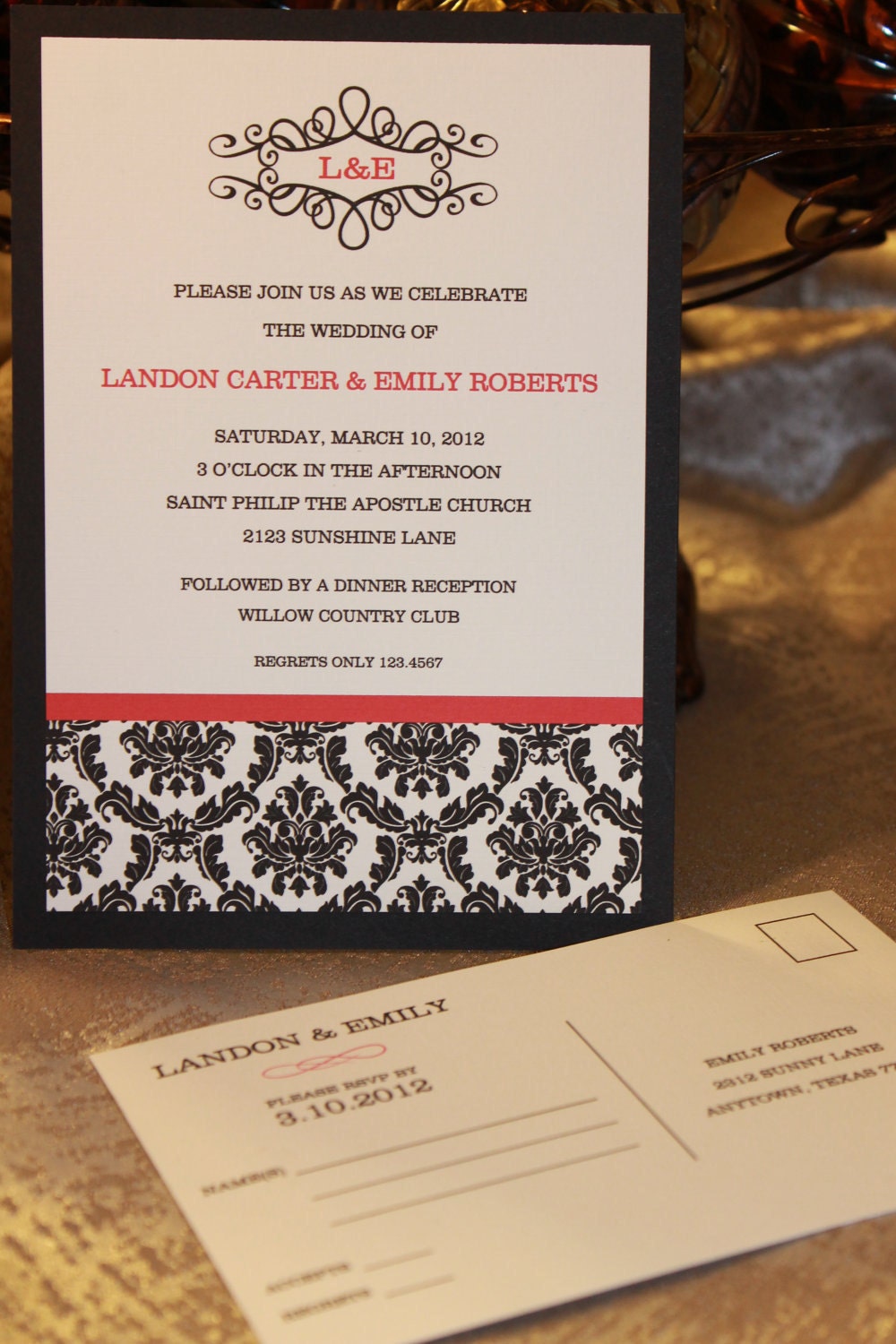 Elegant Black Damask Wedding Invitations Il_170x135