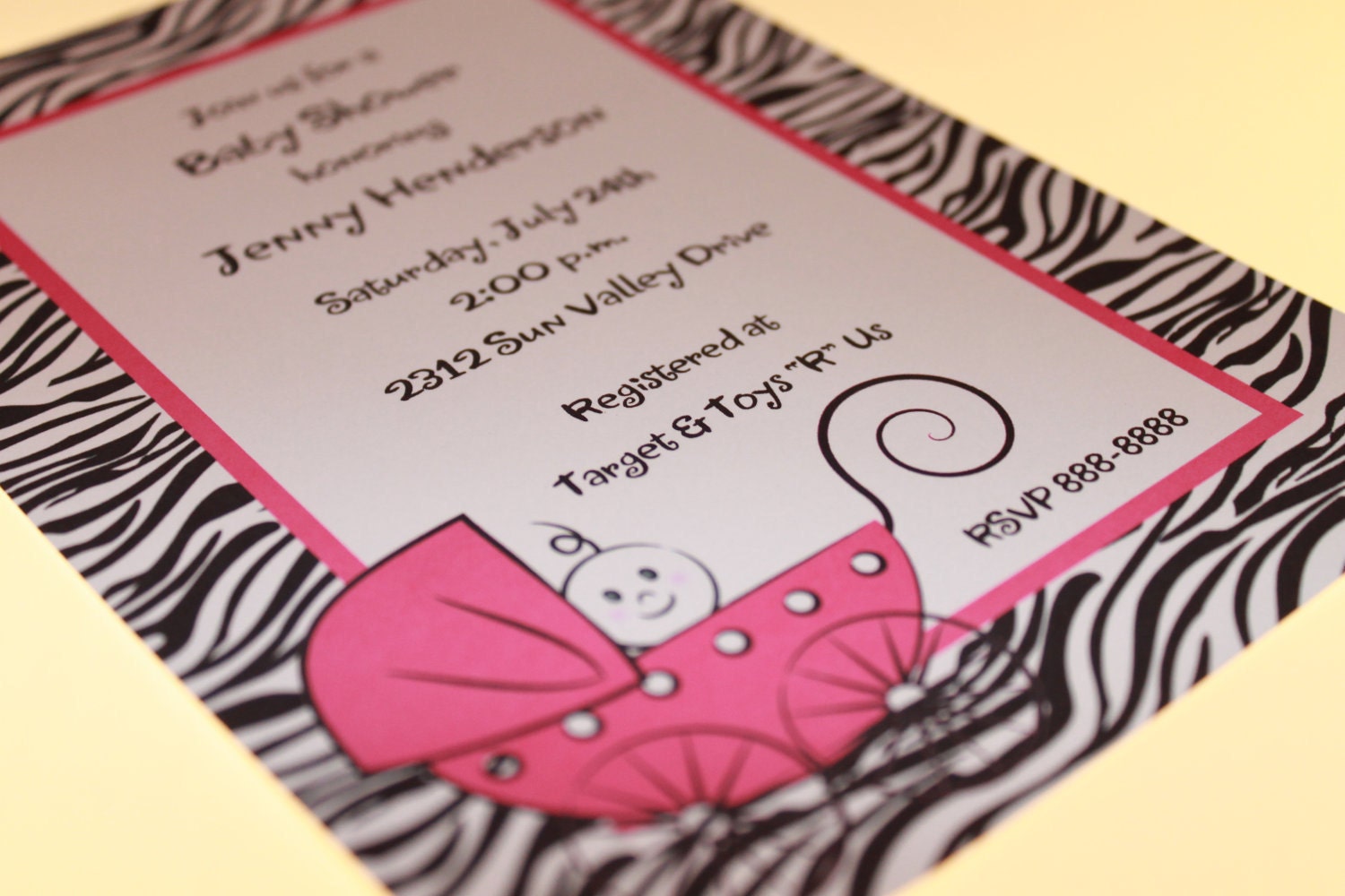 Zebra Print Baby Shower Invitations in Any Color Il_170x135