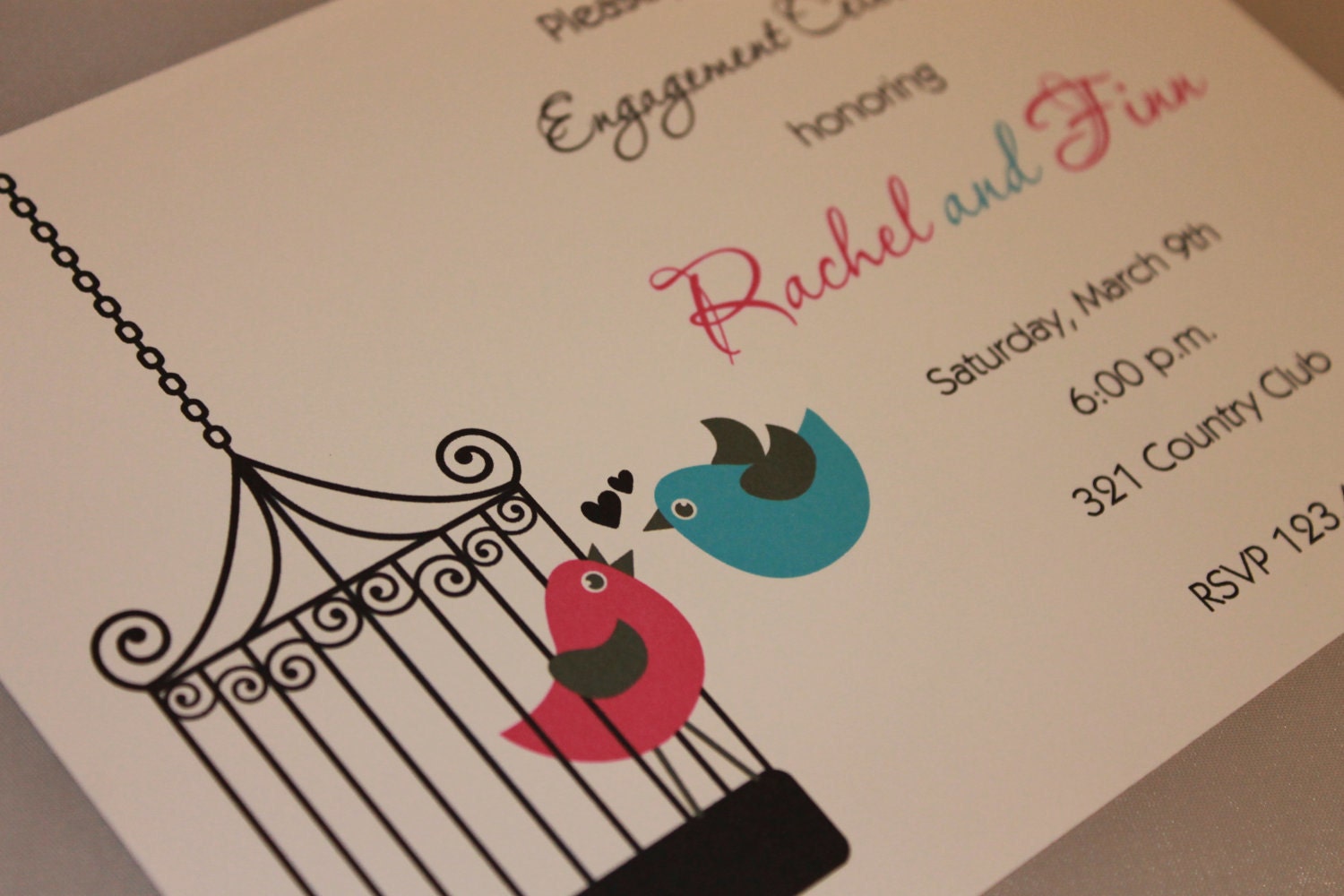 Pink and Blue Love Birds Invitation Il_170x135