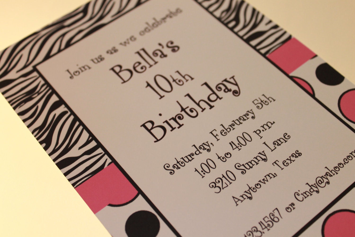 Zebra Print Invitations - Different Colors Available Il_570xn