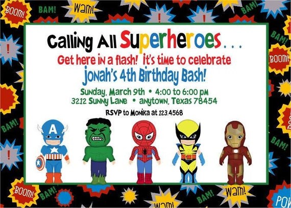 Superhero Birthday Invitations Il_570xn