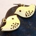 Cute Skylark Bird Charm Earrings Gold Plated Brass. . . Free Shipping...Badkitty Hawaii