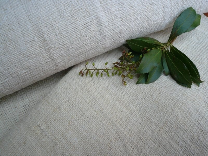 antique hemp linen ROLL plain UPHOLSTERY fabric biological 6.77y elegant