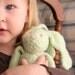 SPECIAL ORDER for hgrantham1 - Large Wasabi Bunny - Hand Knit Organic Cotton Toy Rabbit, 12" tall