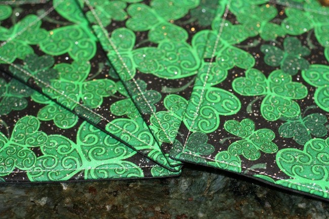 Quilted Coasters - St. Patrick's Day Celtic Shamrocks (set of 4)