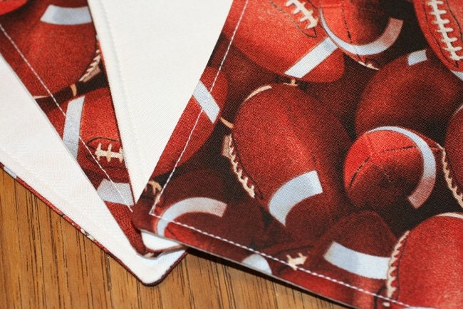 Quilted Coasters - Football (set of 4)