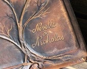 Names, date,  or intials engraving on the wood or leather items