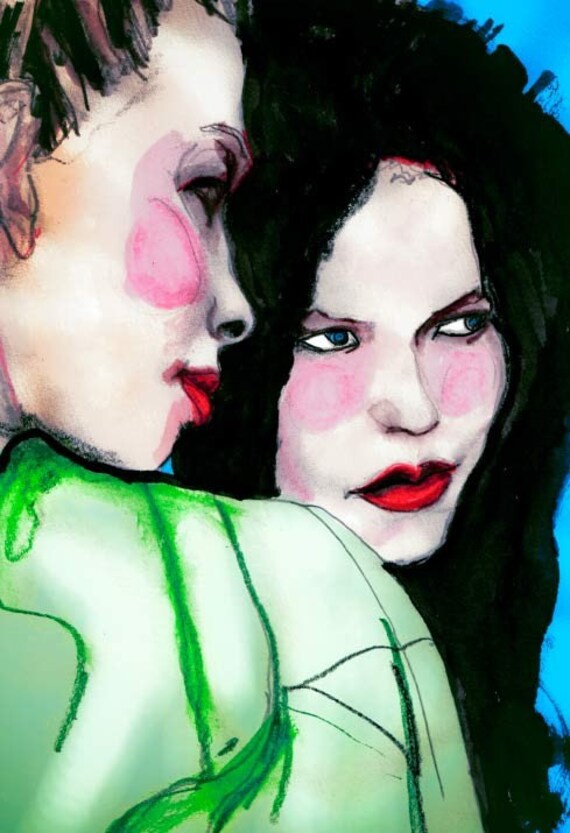 Chris Benz Two Models 8inx11in Art Print
