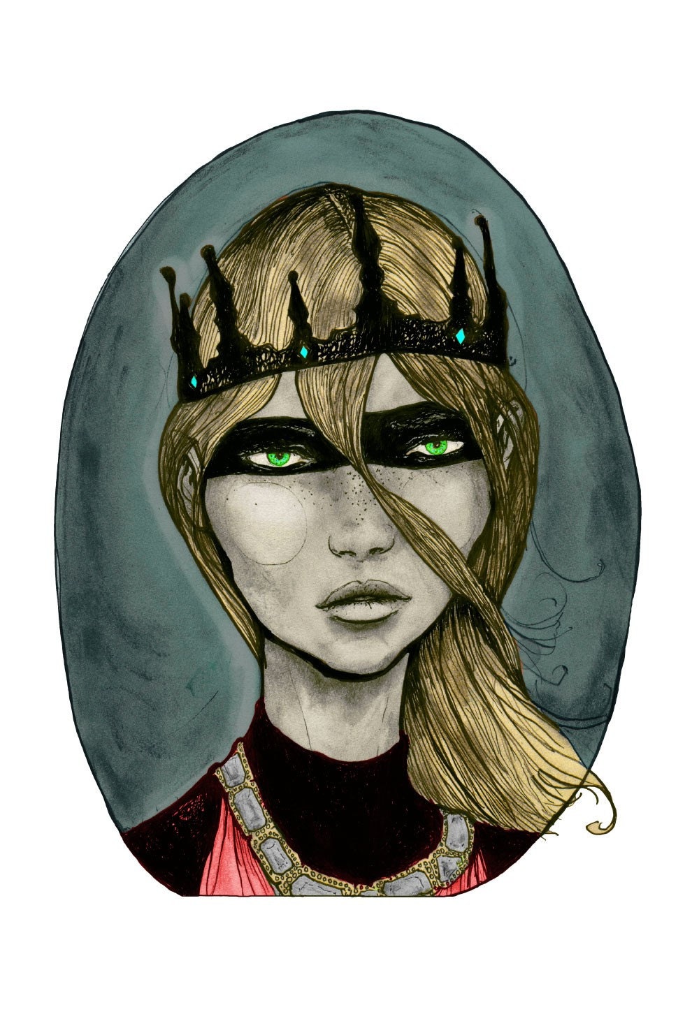 Aura Masked Queen Art Print 13inX19in